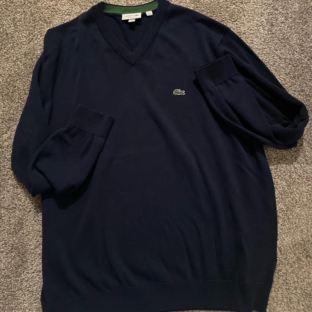 Lacoste Men's Deep Blue V-Neck Sweater